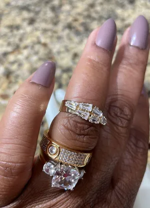 Stacked Crystal Gold Adjustable Ring thumbnail 10