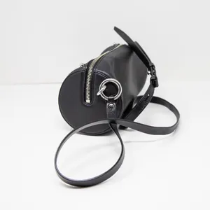 Rebecca Minkoff Barrel Circular Long Genuine Leather Crossbody Purse Bag Black thumbnail 3