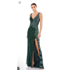 NWT Mac Duggal‎ 5473 Emerald Beaded Floral Sequin Gown Sz 10 $598 thumbnail 3