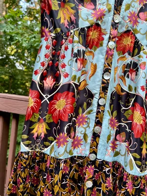 NWOT Farm Rio Floral Swans V-Neck Long Sleeves Mini Dress Size XS thumbnail 9