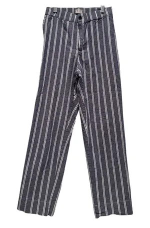 Brandy Melville John Galt Blue Gray White Pinstripe Cotton Trouser‎ Pants XS thumbnail 1