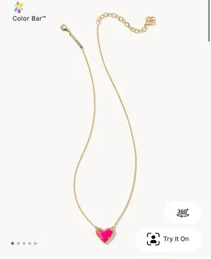 Kendra Scott Elisa Pendant Necklace Heart Neon Pink Magnesite thumbnail 1