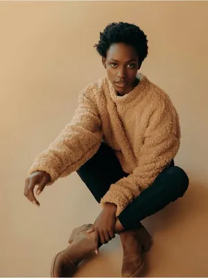 Albion Fit Sherpa Crop in Toffee thumbnail 1