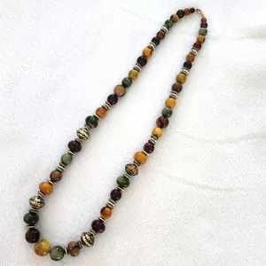 Vintage Multicolor Beaded Necklace Classic Retro Jewelry thumbnail 2