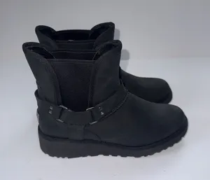 UGG Black Women's Ankle Booties with Harness Detail thumbnail 1