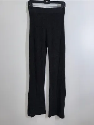 Le Ore Lodi ribbed knit flare pants side slit size medium Gray thumbnail 4