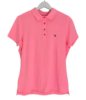 NEW Travels Together With You Polo Shirt Top Bright Pink Women’s Size Small thumbnail 1
