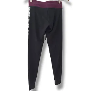 PINK Victoria's Secret | EUC Black with Plum Waistband Jogger Sweatpants (sz XS) thumbnail 4