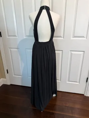 Free People FP Beach Knit Maxi Dress Cutout Backless Black Size XS thumbnail 7