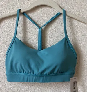 Lululemon Flow Y Bra Nulu Light Support A–C Cups Washed Blue Size 4 Sporty Yoga thumbnail 1