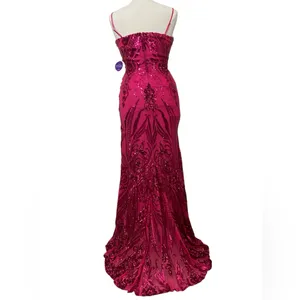 Dopamine Windsor Pauline Fuschia Sequin Mermaid Bodycon Maxi Formal Prom Gown thumbnail 5