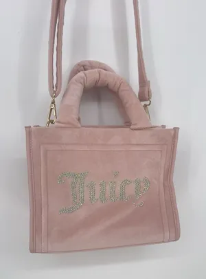 Juicy Couture DUSTY BLUSH Pink Big Spender Large‎ Tote Brand Velvet Bag Charm thumbnail 1