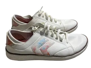 Dr. Scholl's Lace Up Leather Sneakers Women's 10M White Pastel Shoes Comfort thumbnail 1
