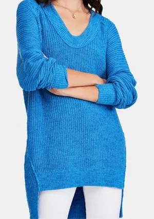 FREE PEOPLE NWT Blue‎ Cerulean Oversized Knit Sweater Size Small thumbnail 1