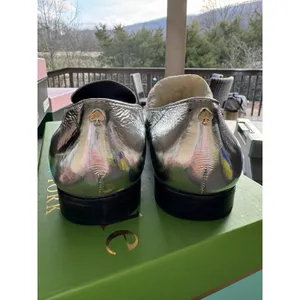 Kate Spade New York METALLIC SILVER Women's Genevieve Loafers‎ Size 6.5 Crinkle thumbnail 6