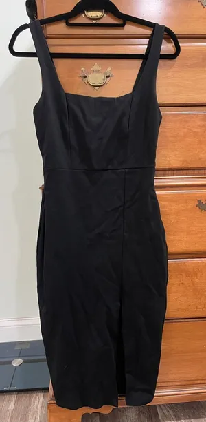 Lulu's Black Square Neck Midi Sheath Dress thumbnail 1
