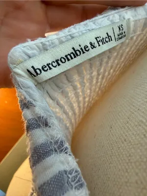 Abercrombie & Fitch Blue and White Striped Tie-Shoulder Bustier Camisole thumbnail 4