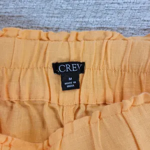 J.Crew Linen Shorts Size M Orange Paperbag Waist Elastic Pull On Pockets Summer thumbnail 5