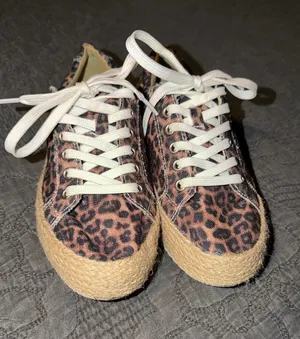 Very G Leopard Print Espadrilles Sneakers - Brown & Tan thumbnail 1