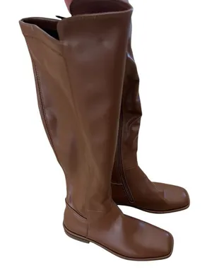 TORGEIS Women's Genevieve Thigh High Boots, Cognac, Size 7.5, NWOT thumbnail 1