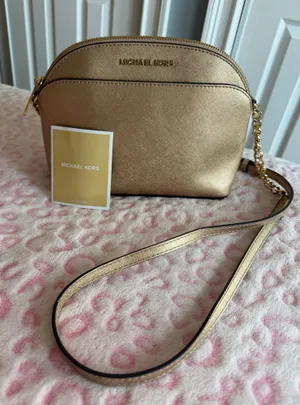 Michael Kors Emmy Saffiano Gold Women's Crossbody Bags thumbnail 3