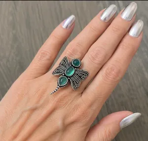 Green Onyx Dragonfly Ring thumbnail 1