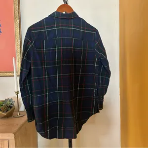 Madewell Flannel Oversized Ex-Boyfriend Shirt in Dark‎ Plaid 100% Cotton Size XS thumbnail 6