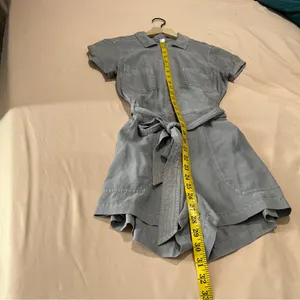 Abercrombie & Fitch Size‎ XS Zip Front Tie Waist Romper Gray Soft Flowy Lyocell thumbnail 12