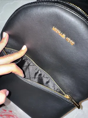 Michael Kors Black Saffiano Backpack with Gold Hardware thumbnail 3
