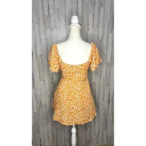 MINKPINK Women's Size‎ Small Sun Valley Orange V-Neck Floral Mini Dress thumbnail 7