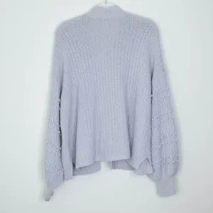 Madewell Gray Pom Pom Sleeve Open Front Cardigan Sweater‎ Womens Size M Chunky thumbnail 7