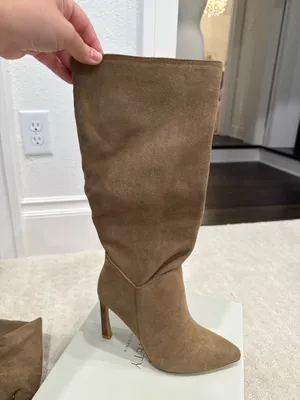 Oasis Society Shay Khaki Knee High Stiletto Boots Pointed Toe Size 6 NIB thumbnail 5