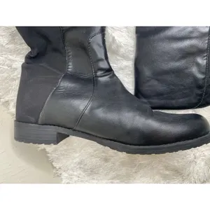 Unisa Black Riding  Boot Back Stretch Sz 8.5 M Knee High Classic Retro thumbnail 3