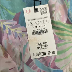 ZARA Multicolor Satin Effect Tropical Scarf Print V- Neck Midi Dress - S‎ NWT thumbnail 14