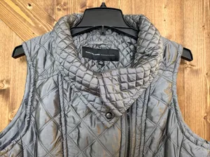 Marc New York Andrew Marc Women’s XL Metallic Silver Quilted Vest Asymmetrical Z thumbnail 3