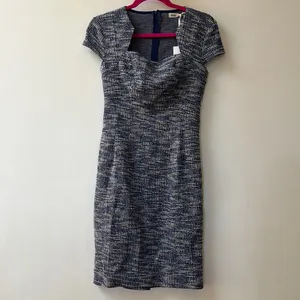 🆕 Grace Karin | Cap Sleeve Tweed Pencil Dress Blue White Small NWT thumbnail 6