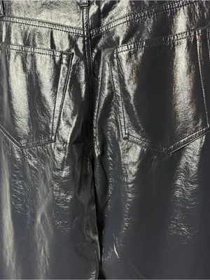 Abercrombie & Fitch The 90’s Straight Ultra High Rise Vegan Leather Pants NOWT thumbnail 5