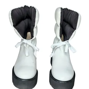 Stuart Weitzman‎ White Leather Platform Lug Sole Gorpcore Boot, 6.5 thumbnail 1