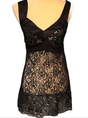 Black lace nighty Black Size M thumbnail 1
