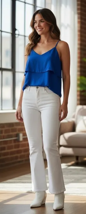 Alya Women's Royal Blue Thin Strap Short Top thumbnail 1