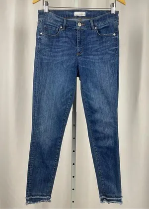 LOFT Size 28 6 Ankle Cropped Modern Skinny Jeans Raw Hem Beachy Boho Retro thumbnail 1