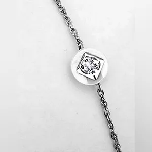 NEW Women's Bezel Simulated Diamond Gold-Plated Ceramic‎ Bracelet, Size 7.8+2" thumbnail 2