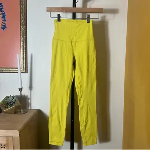 Lululemon Align‎ Pant 25" Nulu Leggings W5CTCS Yellow Pear Athletic Yoga Size 2 thumbnail 3