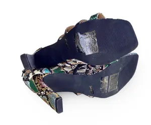 Anne Michelle Faux Snakeskin Metallic Heels thumbnail 5