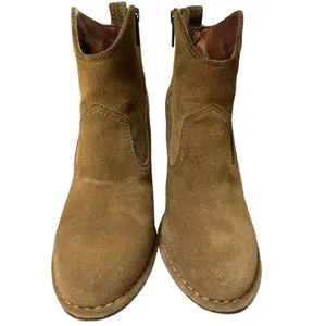 Frye Madeleine Suede Ankle Boots Brown Leather Lined Stacked Heel‎ 8.5 thumbnail 3