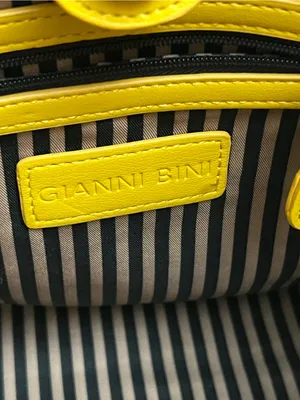Gianni Bini Yellow Ruffle Tote Shoulder Bag Gold Chain Detail thumbnail 4