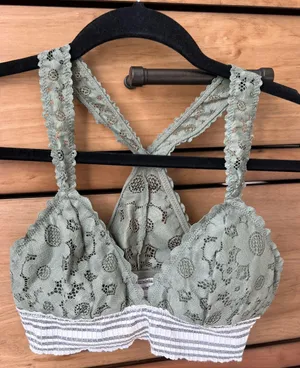 Aerie Olive Green Lace Bralette thumbnail 1