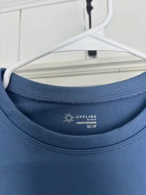 aerie blue cropped athletic long sleeve thumbnail 2