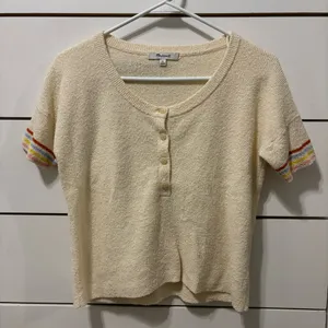Madewell Henley Sweater Tee in Rainbow Stripe thumbnail 2