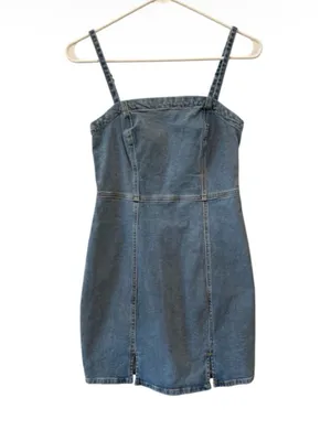 Aeropostale Women’s Light Blue Denim Stretch Dress with Slim Straps thumbnail 3